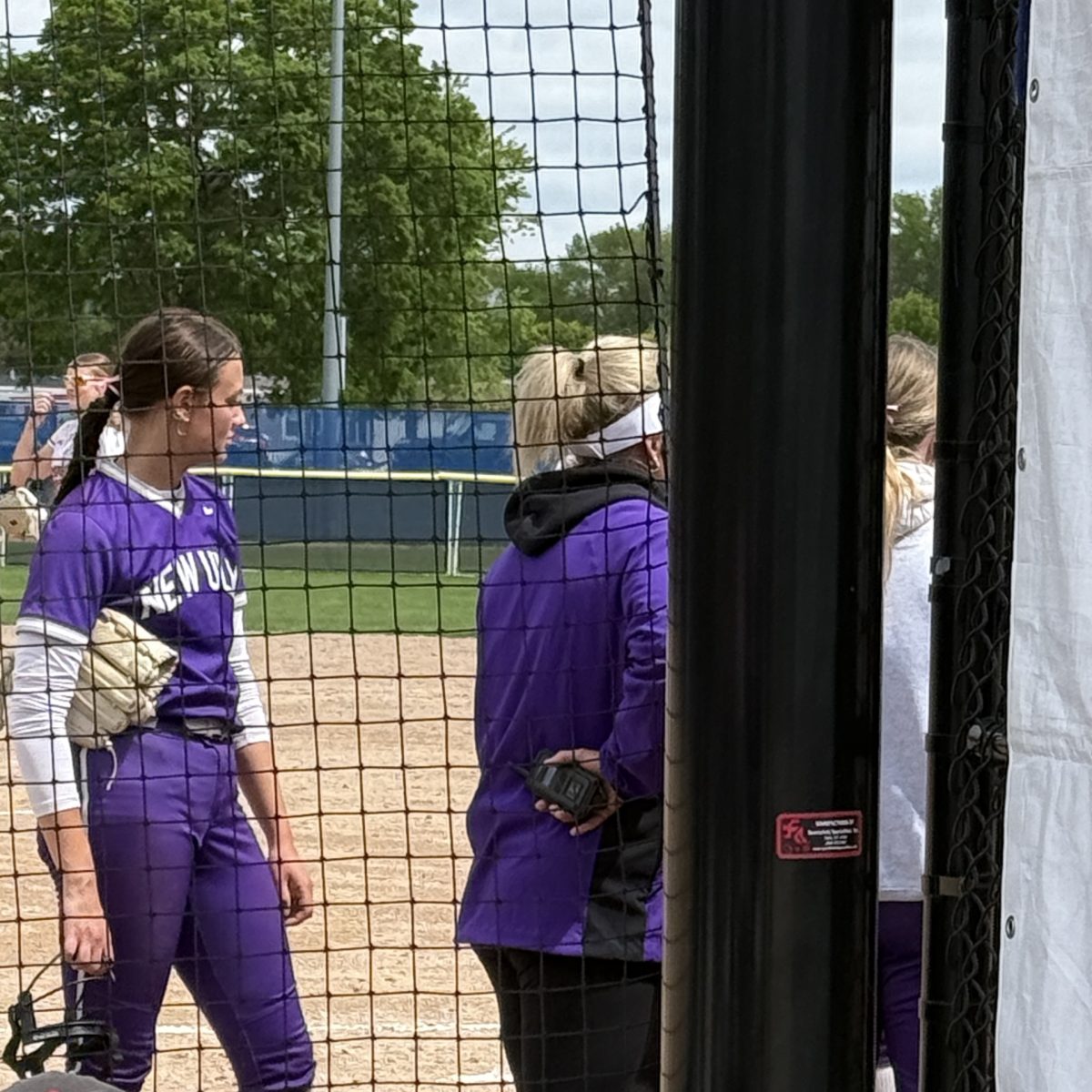 Junior pitcher Megan Brudelie heads back to the dugout after a solid inning for the Eagles.
