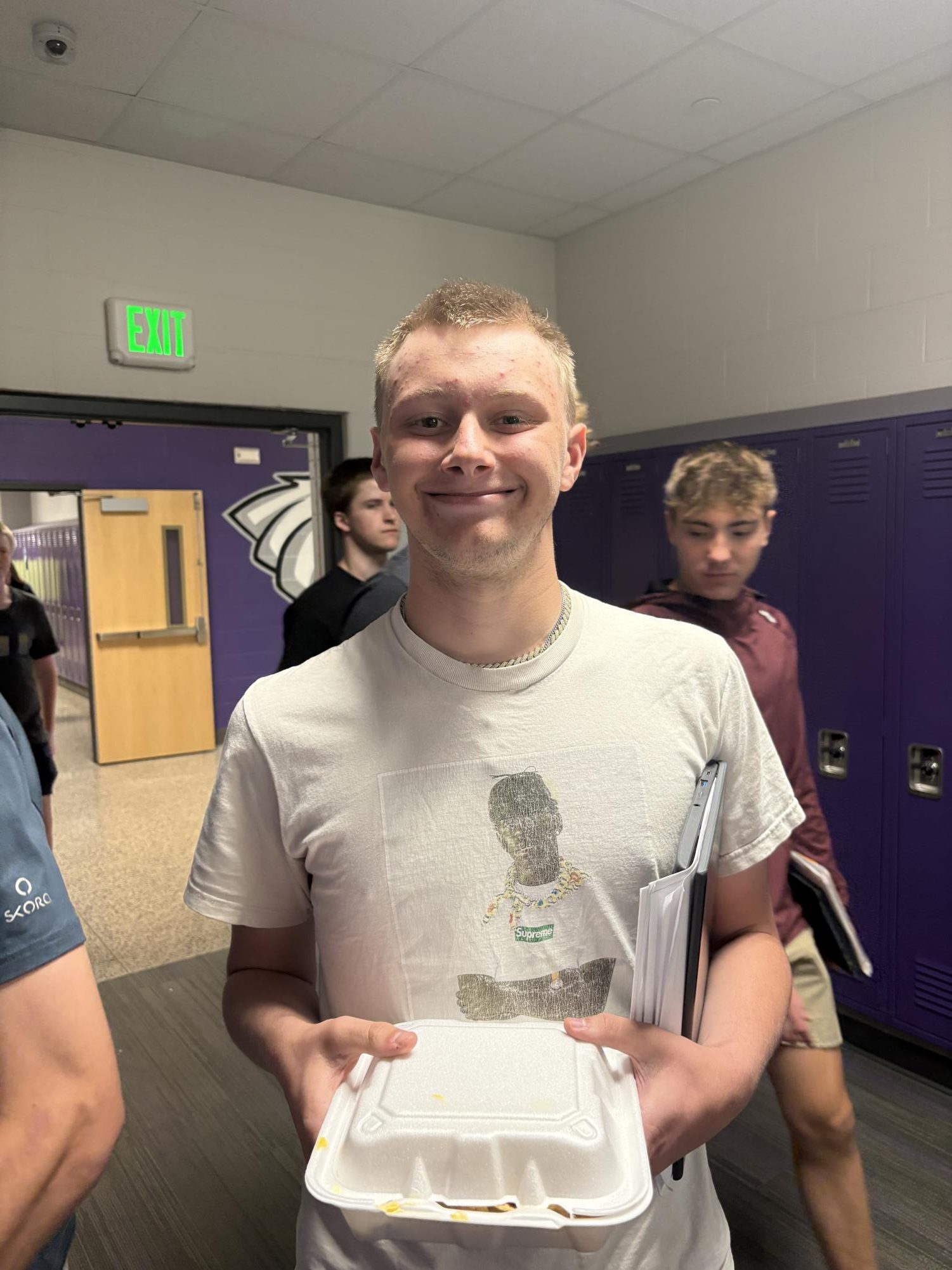Landon Kapolczynski showing off his buzz cut